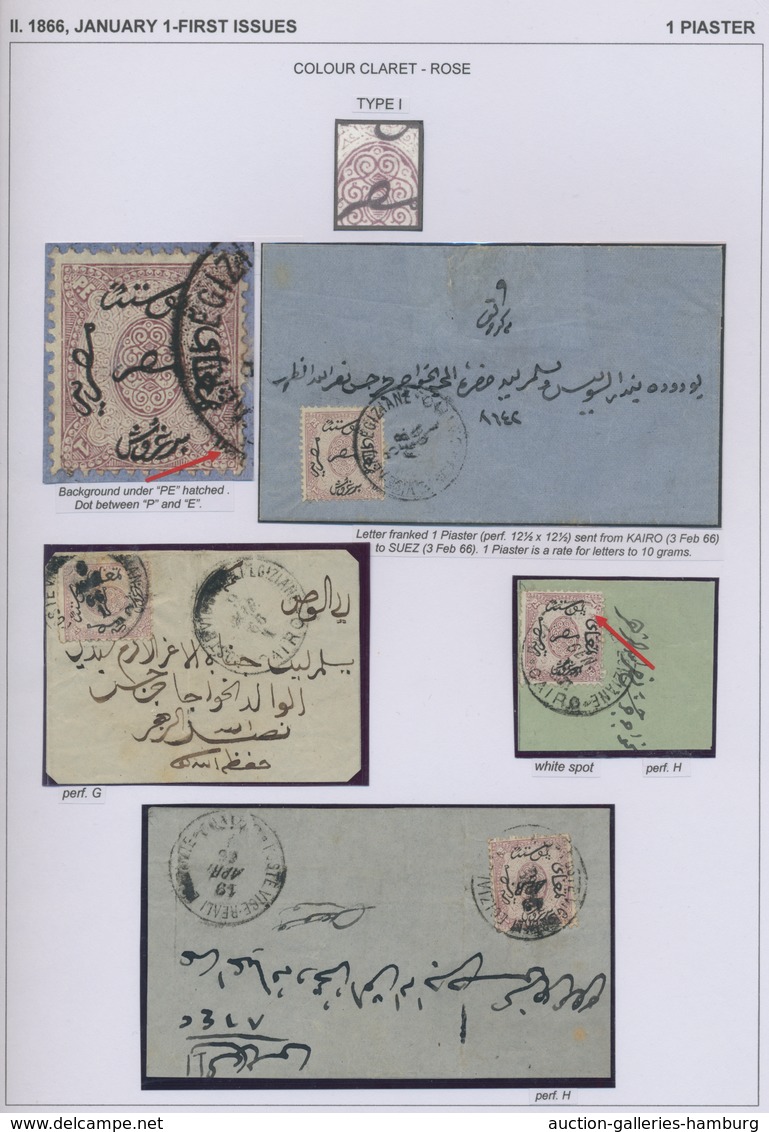 Ägypten: 1704-1879, drei Alben mit selbstgestalteten Blättern, die eine sehr reichhaltige und spezia