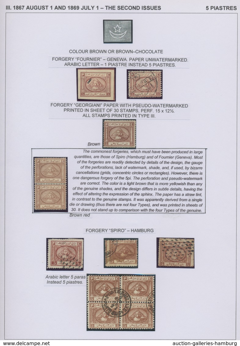 Ägypten: 1704-1879, drei Alben mit selbstgestalteten Blättern, die eine sehr reichhaltige und spezia