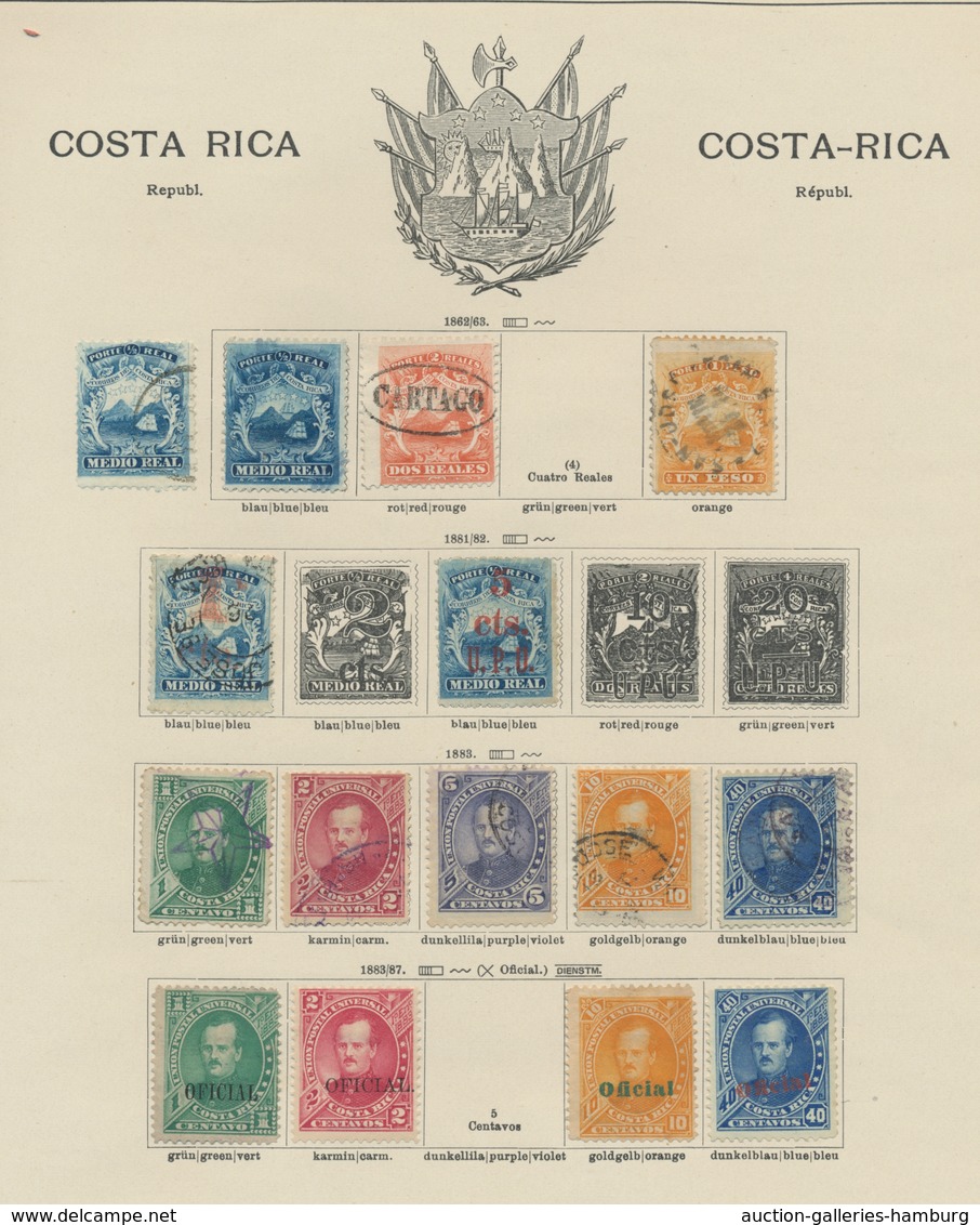 Costa Rica: 1862-1910, Saubere Sammlung Auf "Schaubek"-Vordrucktext Mit Besseren Werten Und Sätzen W - Costa Rica