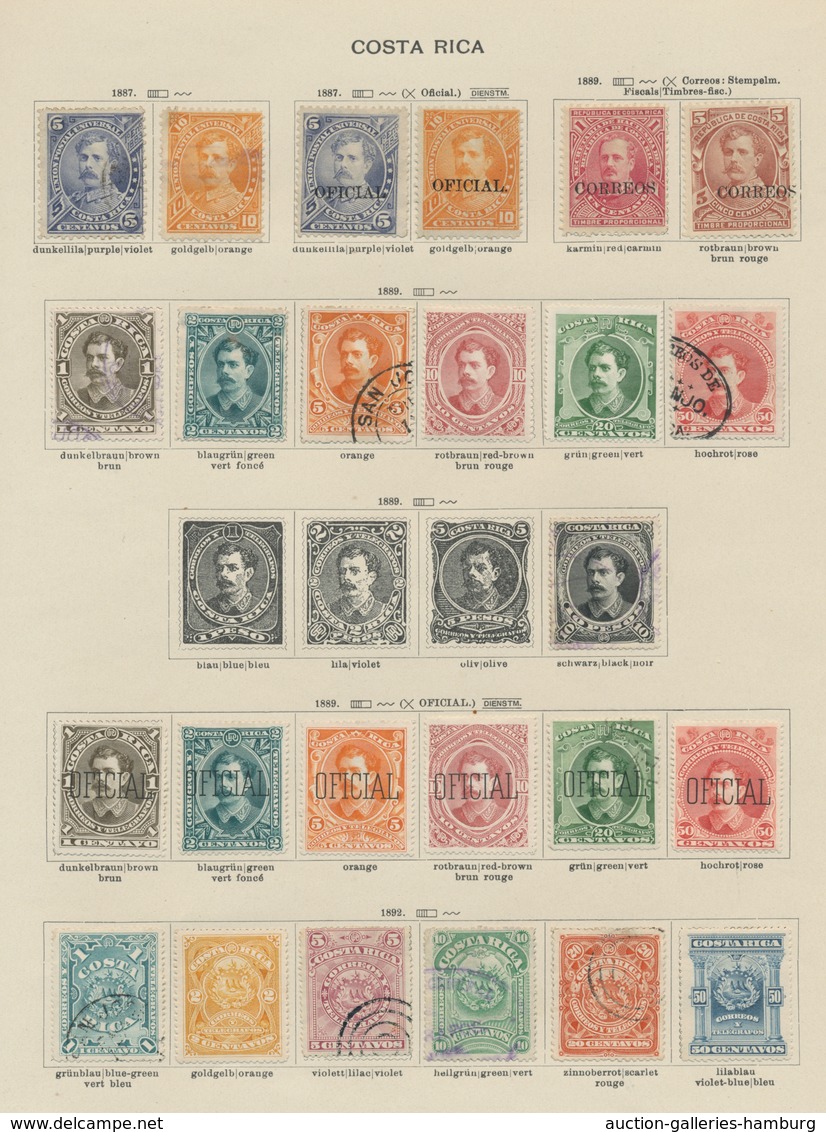 Costa Rica: 1862-1910, Saubere Sammlung Auf "Schaubek"-Vordrucktext Mit Besseren Werten Und Sätzen W - Costa Rica