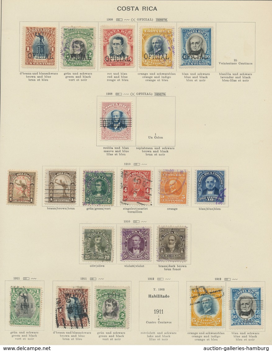 Costa Rica: 1862-1910, Saubere Sammlung Auf "Schaubek"-Vordrucktext Mit Besseren Werten Und Sätzen W - Costa Rica