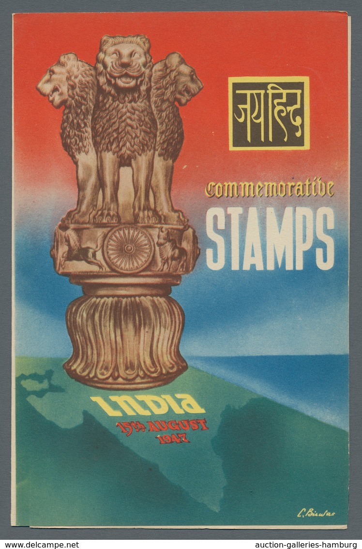 Indien: 1947, Engros-Partie Von 15 Guterhaltenen Faltblättern Zur Unabhängigkeitserklärung Jeweils M - 1882-1901 Imperium