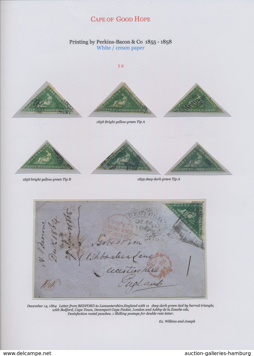 Kap der Guten Hoffnung: 1853-1864: Exhibition collection of more than 160 stamps, including 67 Trian