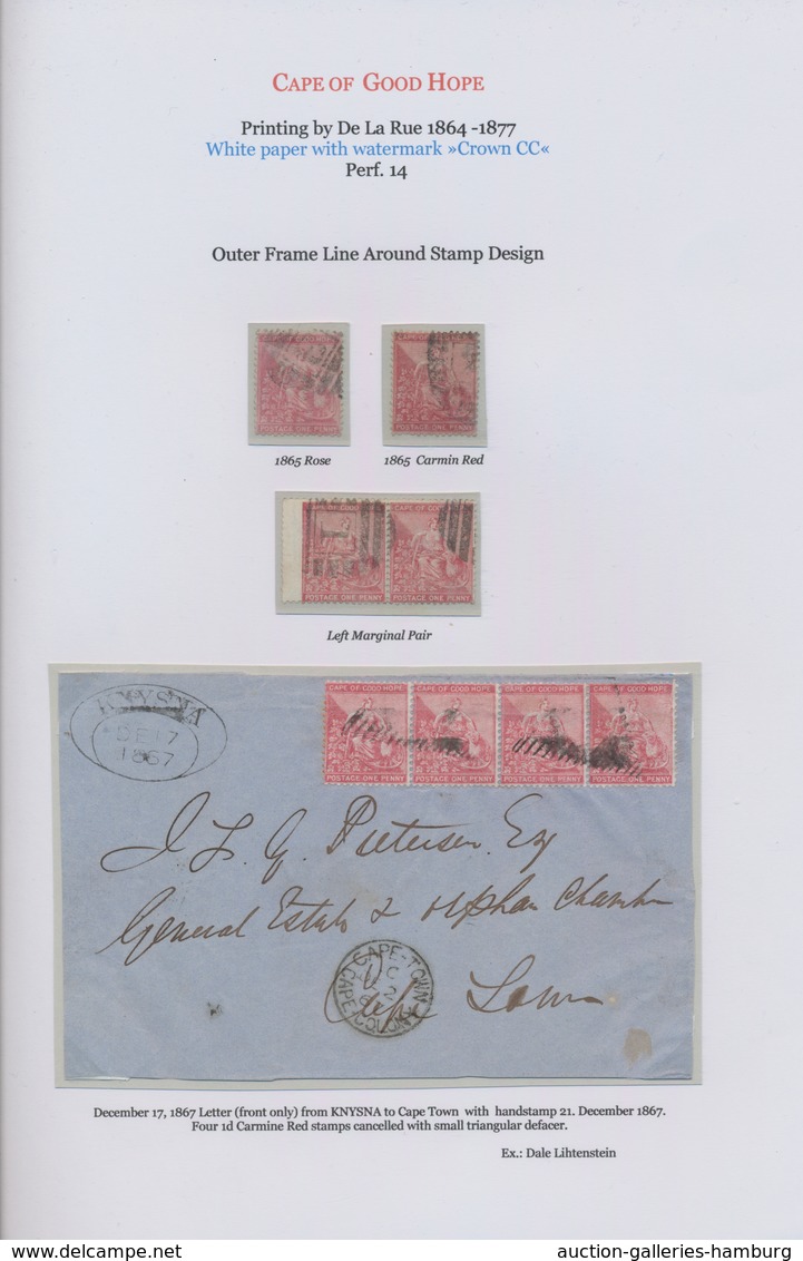 Kap der Guten Hoffnung: 1853-1864: Exhibition collection of more than 160 stamps, including 67 Trian