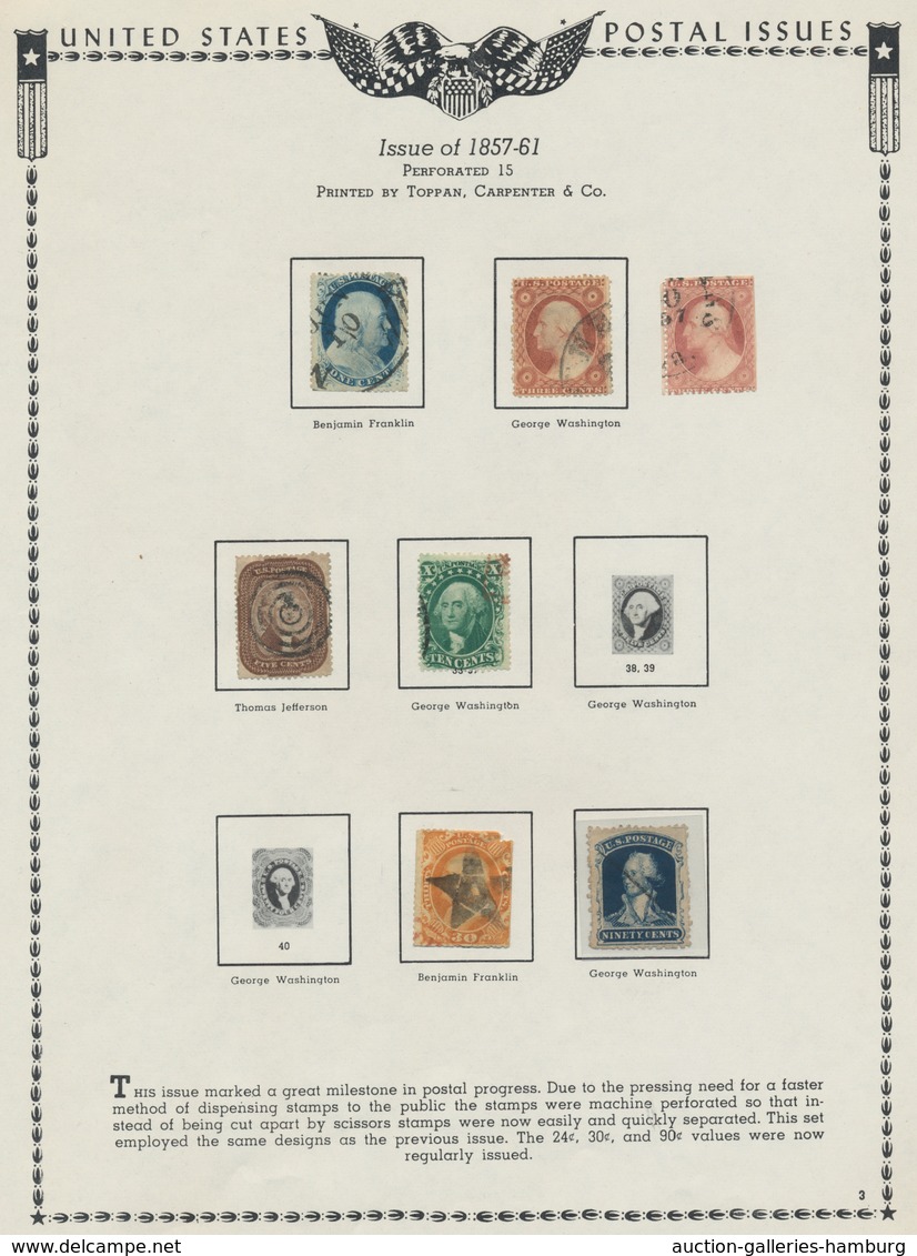 Vereinigte Staaten Von Amerika: 1851-1959, Mainly Used Special Collection In A Minkus Album, Contain - Used Stamps