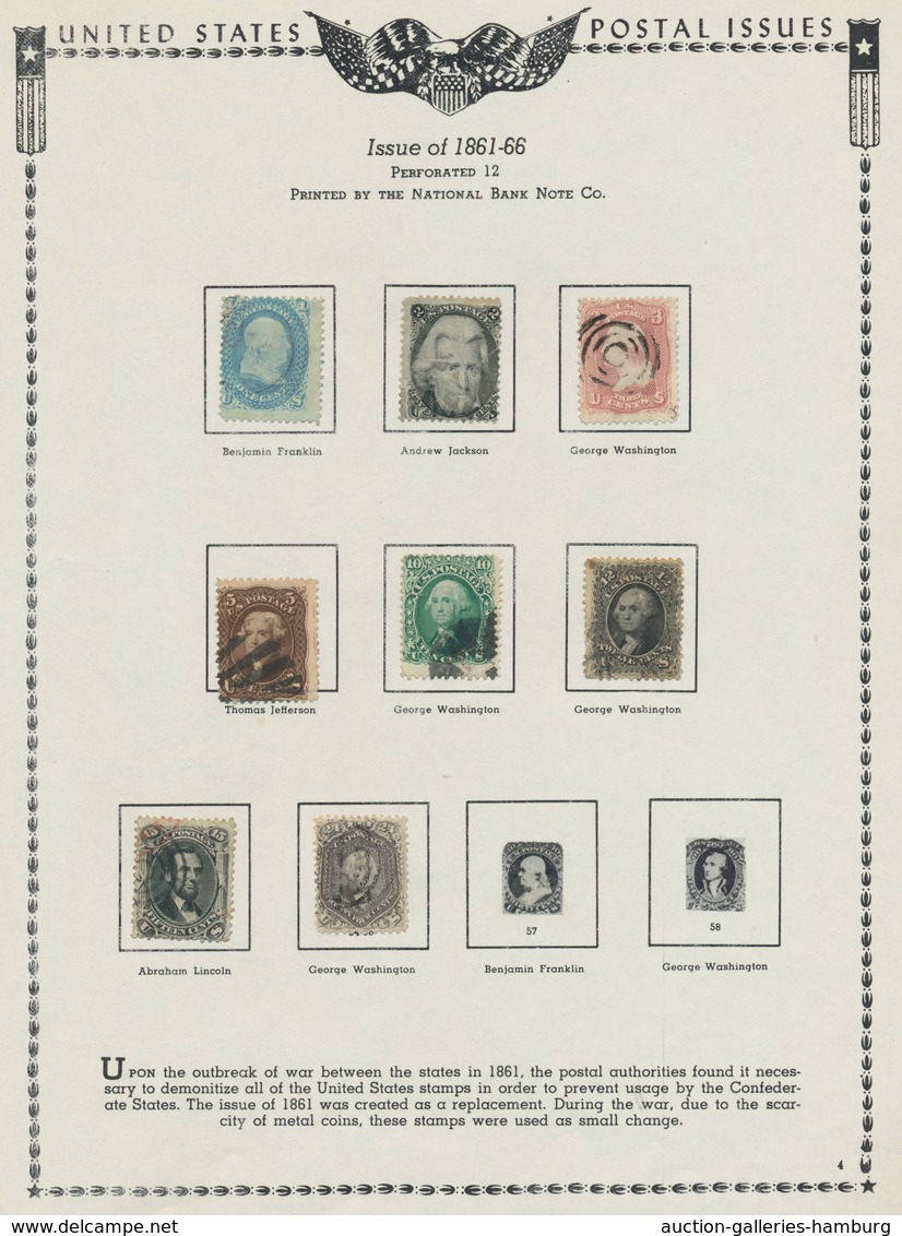 Vereinigte Staaten Von Amerika: 1851-1959, Mainly Used Special Collection In A Minkus Album, Contain - Used Stamps