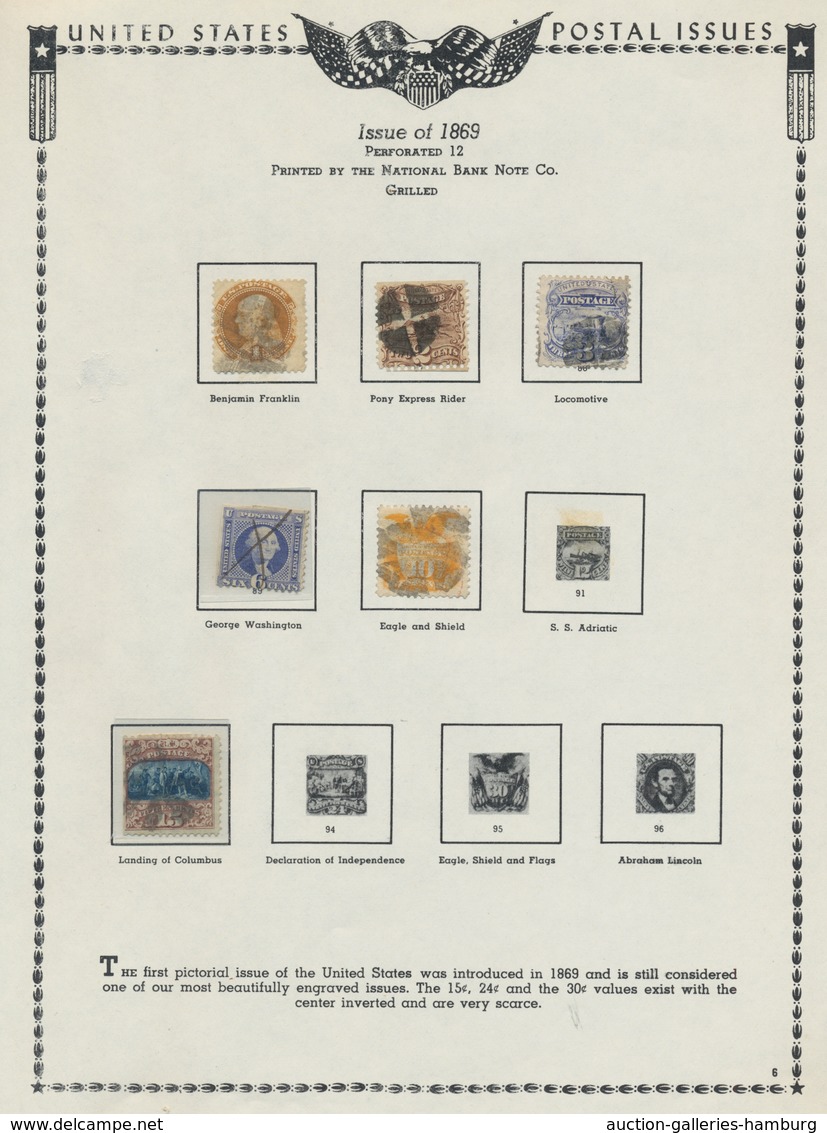 Vereinigte Staaten von Amerika: 1851-1959, mainly used special collection in a Minkus album, contain