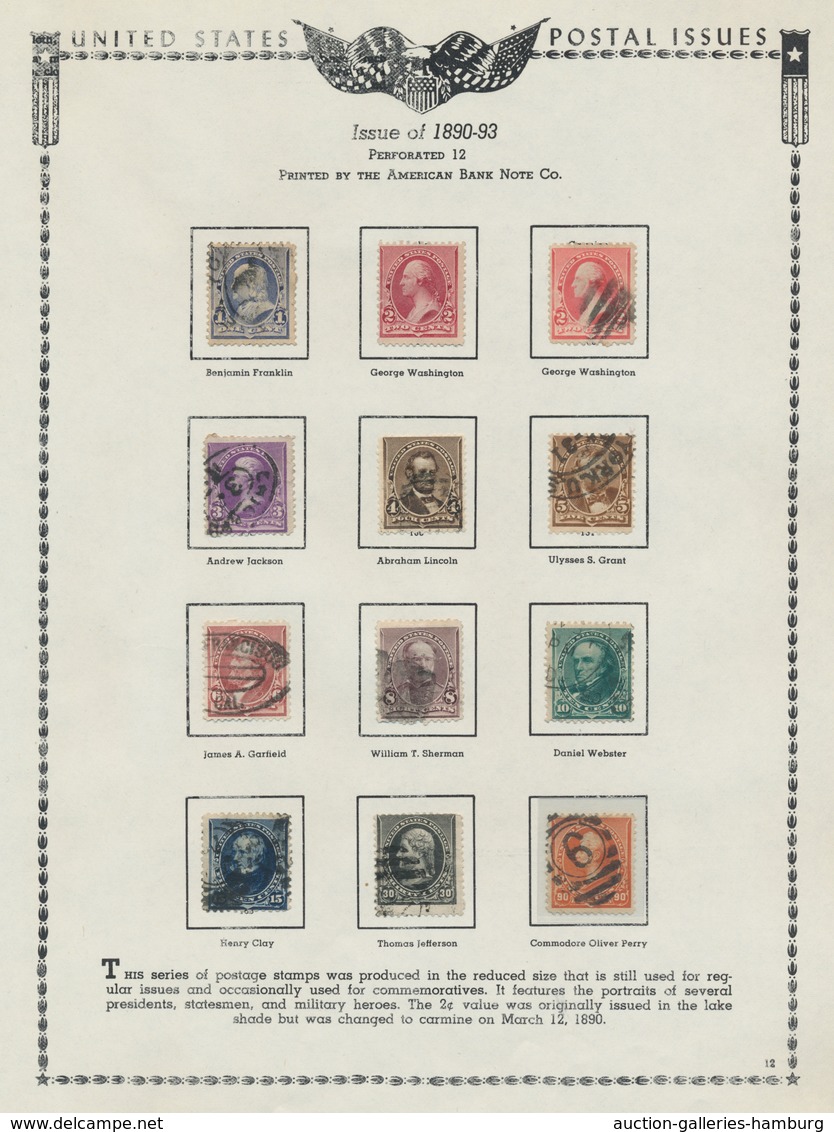 Vereinigte Staaten von Amerika: 1851-1959, mainly used special collection in a Minkus album, contain