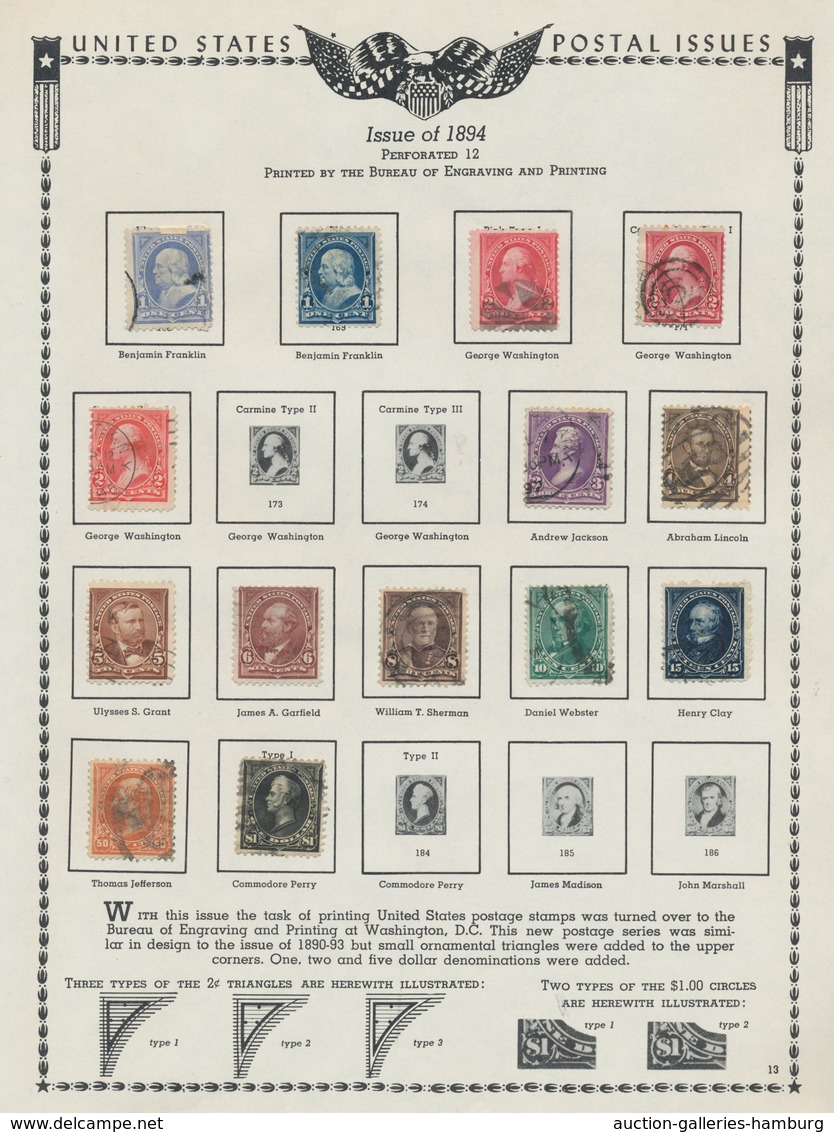 Vereinigte Staaten von Amerika: 1851-1959, mainly used special collection in a Minkus album, contain