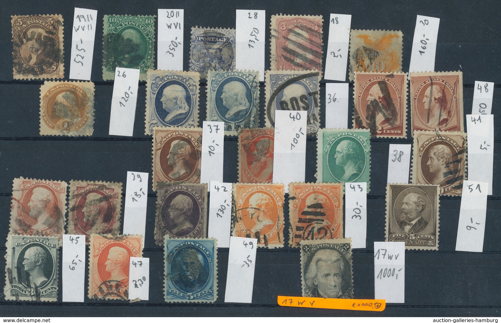 Vereinigte Staaten Von Amerika: 1861-1870, Kleine Gestempelte Partie Von Teils Besseren Klassischen - Used Stamps