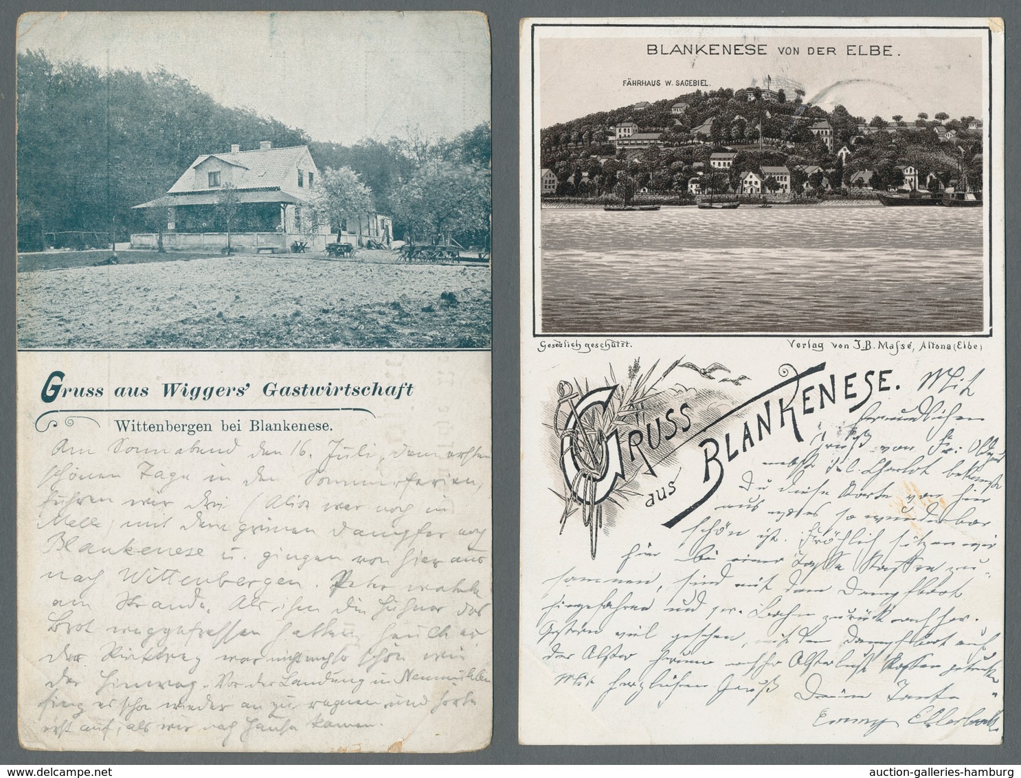 Ansichtskarten: Hamburg: BLANKENESE und DOCKENHUDEN; 1894-1963, Sammlung von 83 Ansichtskarten in ei