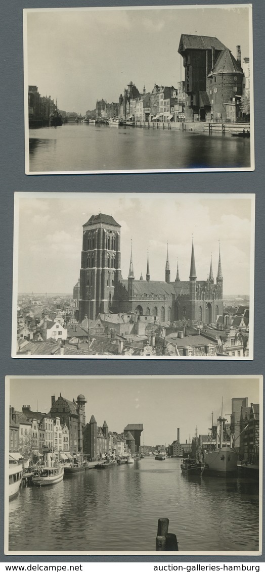 Ansichtskarten: Ehemalige Ostgebiete: DANZIG; 1934-1937, Partie Von 33 Fotos Aus Danzig Und Umgebung - Schlesien