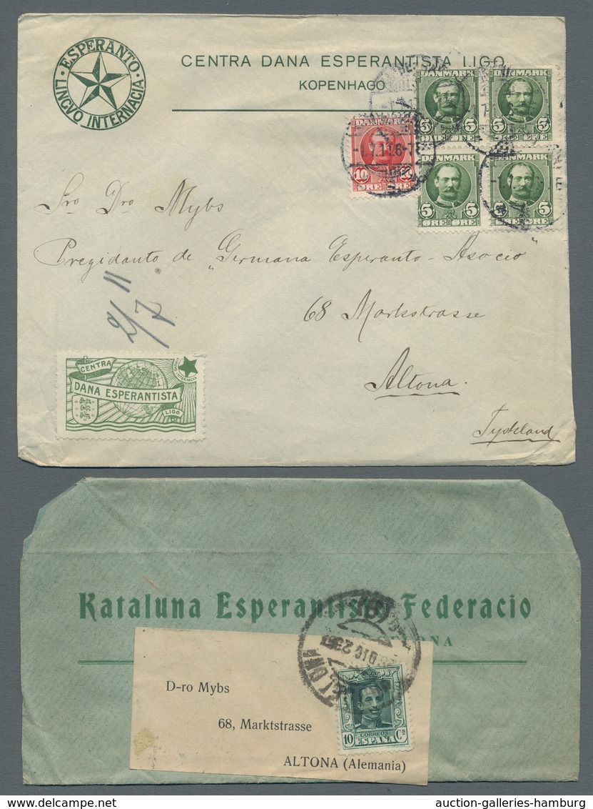 Thematik: Esperanto: 1905-1920, Partie von 14 Briefen und Ganzsachen aus Europa und Amerika, darunte