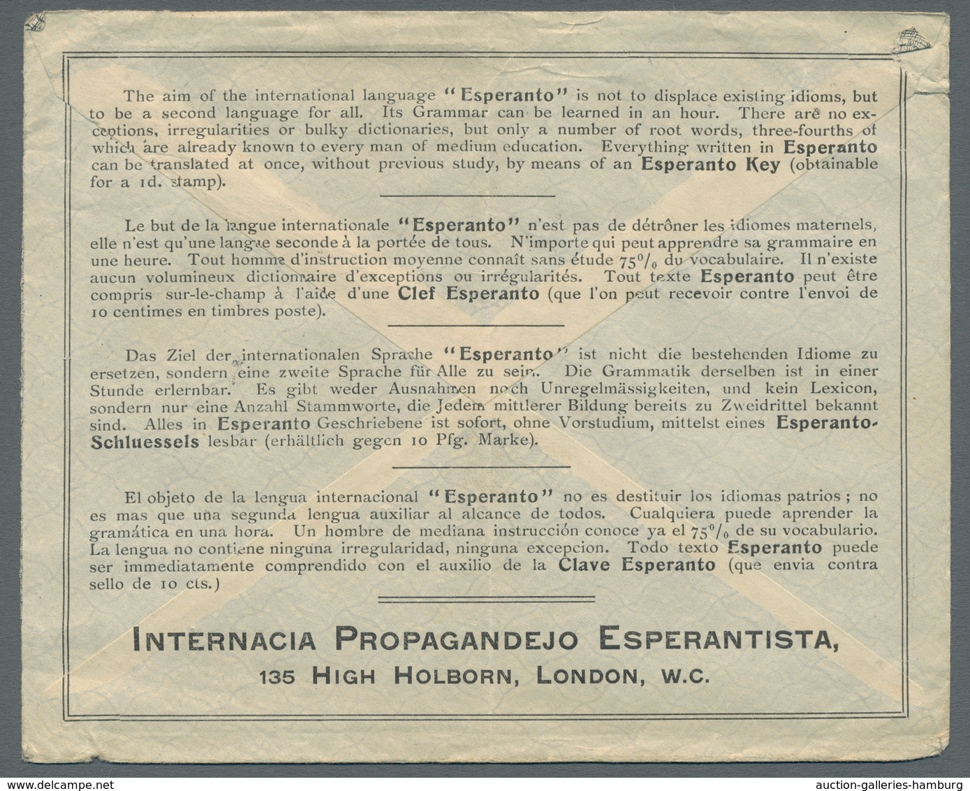 Thematik: Esperanto: 1905-1920, Partie von 14 Briefen und Ganzsachen aus Europa und Amerika, darunte