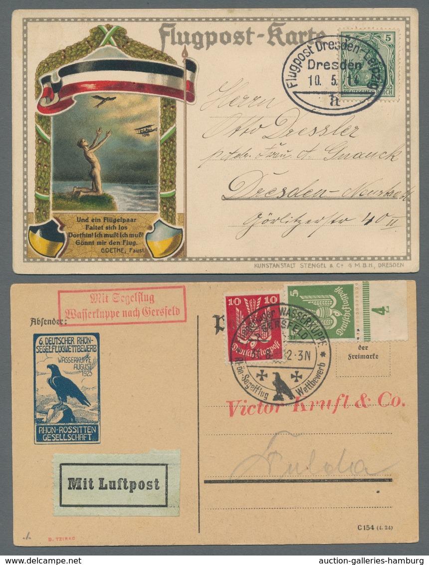 Flugpost Deutschland: 1912-1940, beachtenswerte Sammlung von 29 Flugpostbelegen in einem Album mit u