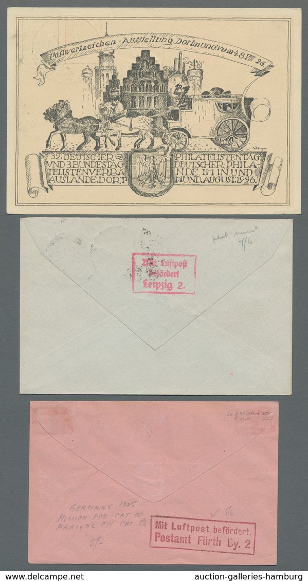 Flugpost Deutschland: 1920-1936, Sammlung Von 38 Belegen Welche Alle Mit Luftpostbestätigungsstempel - Correo Aéreo & Zeppelin