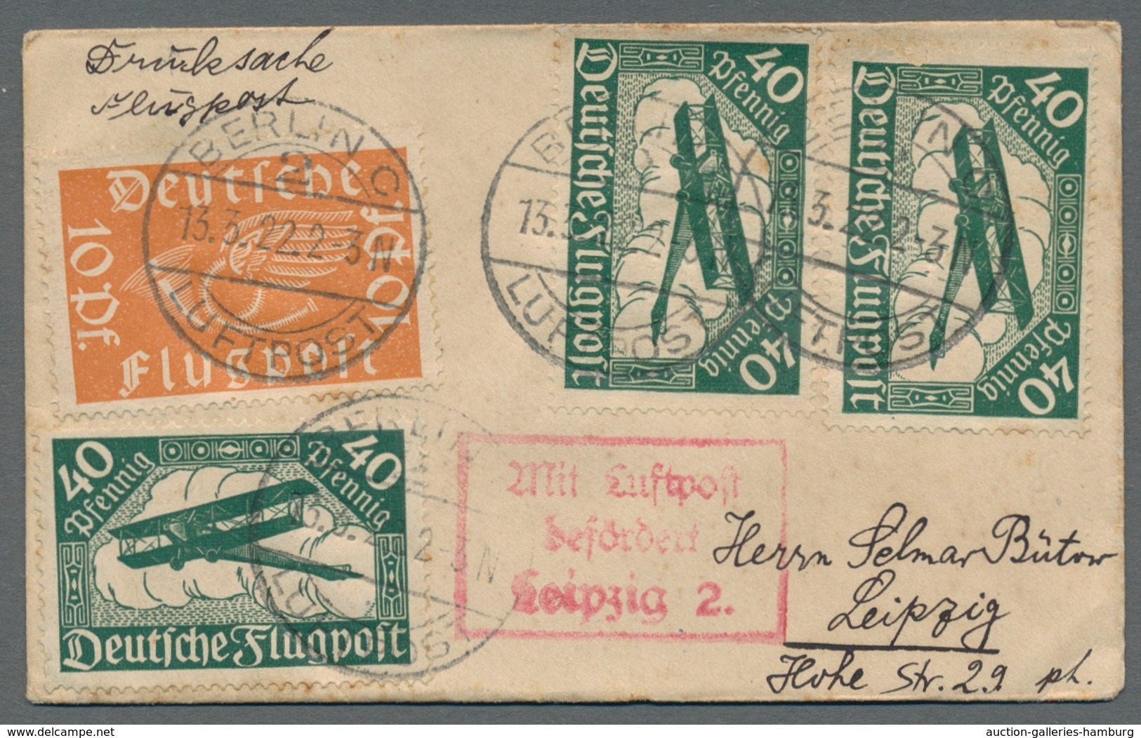 Flugpost Deutschland: 1920-1936, Sammlung von 38 Belegen welche alle mit Luftpostbestätigungsstempel