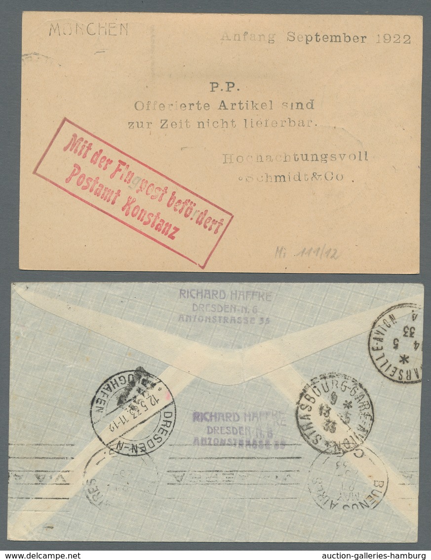 Flugpost Deutschland: 1920-1936, Sammlung von 38 Belegen welche alle mit Luftpostbestätigungsstempel