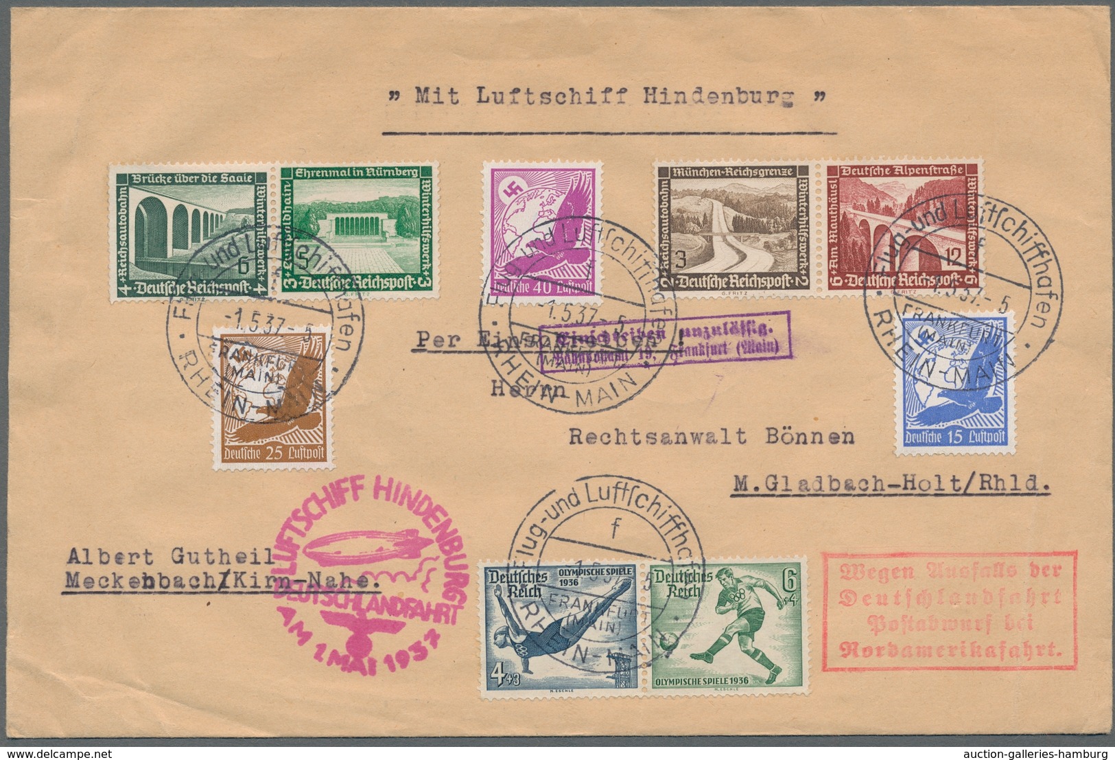 Zeppelinpost Deutschland: 1930-1938, Lot von 14 Zeppelin-Belegen (11 deutsche, 1 Schweiz, 1 Argentin