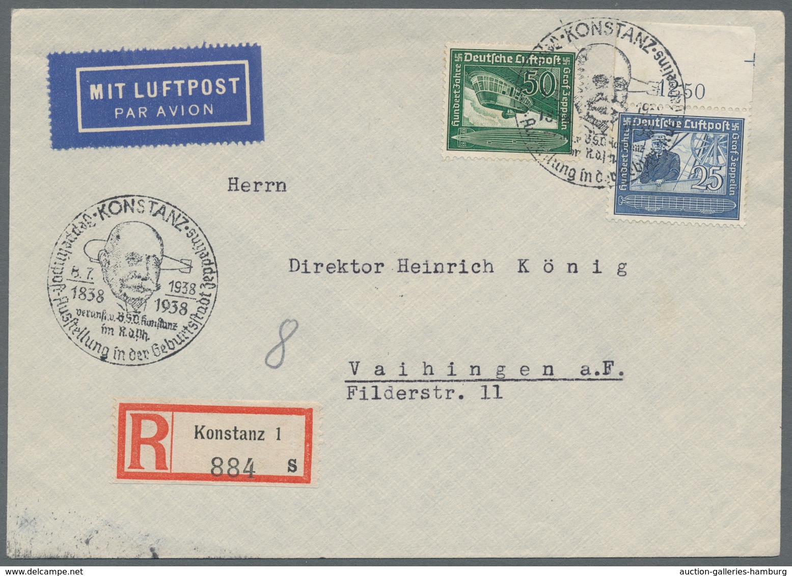 Zeppelinpost Deutschland: 1930-1938, Lot von 14 Zeppelin-Belegen (11 deutsche, 1 Schweiz, 1 Argentin