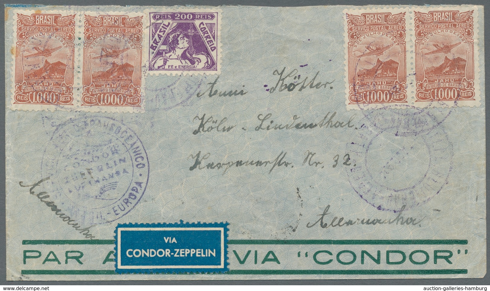 Zeppelinpost Deutschland: 1930-1938, Lot von 14 Zeppelin-Belegen (11 deutsche, 1 Schweiz, 1 Argentin