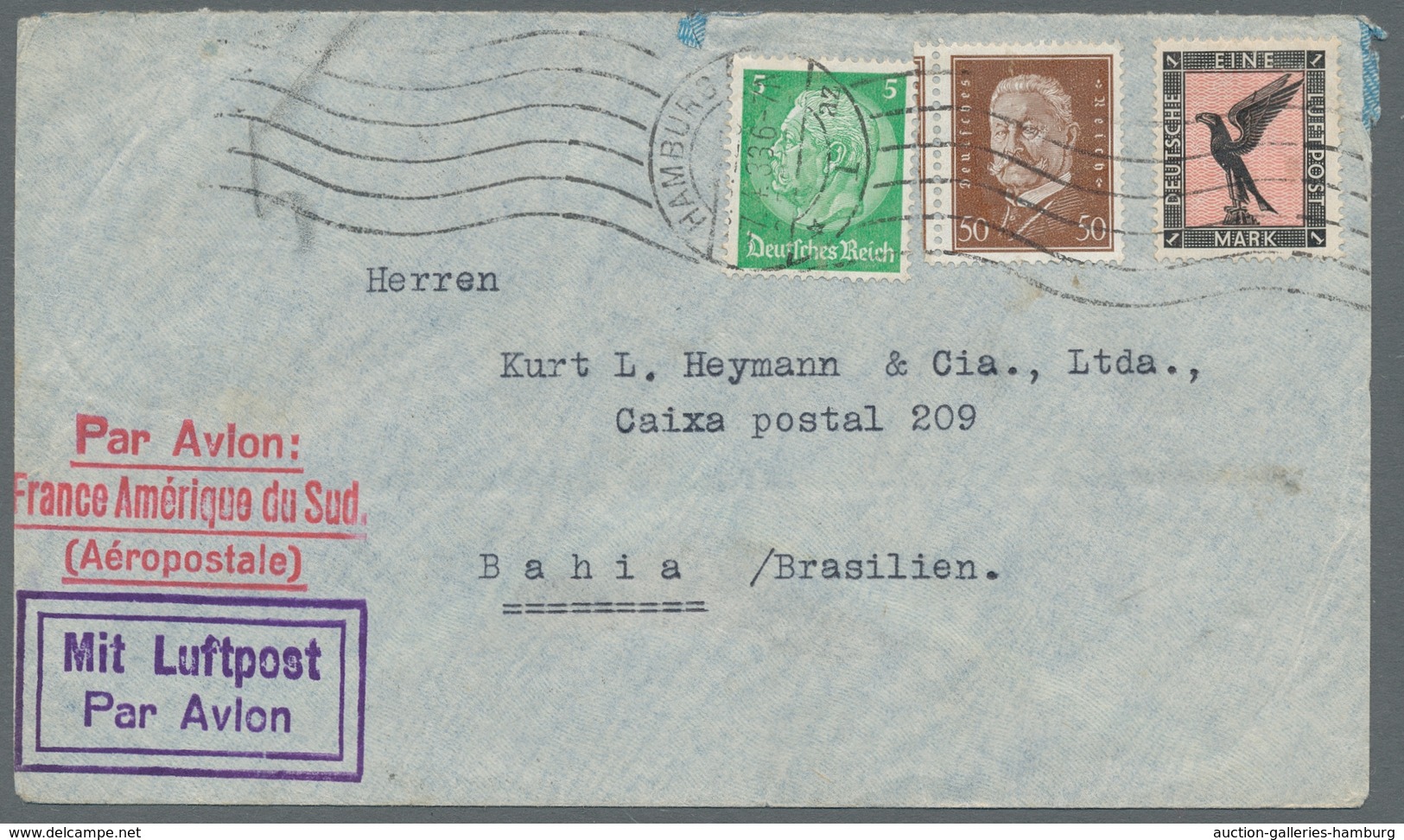 Zeppelinpost Deutschland: 1930-1938, Lot Von 5 Deutschen Flugpost-Belegen, Mit Dabei 1 Zeppelin-Eins - Correo Aéreo & Zeppelin