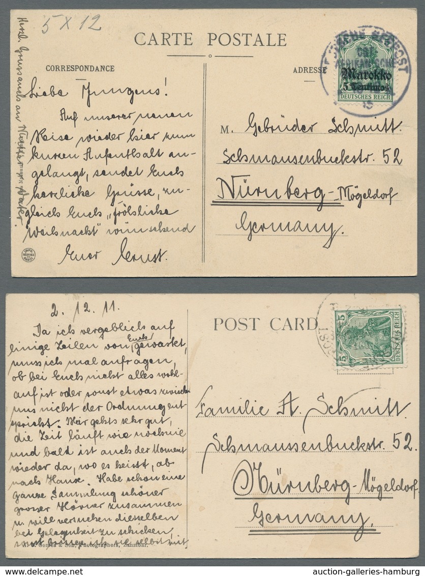 Schiffspost Deutschland: 1907-1918, Partie Von 12 Gelaufenen Ansichtskarten Welche Alle See- Oder Sc - Cartas & Documentos