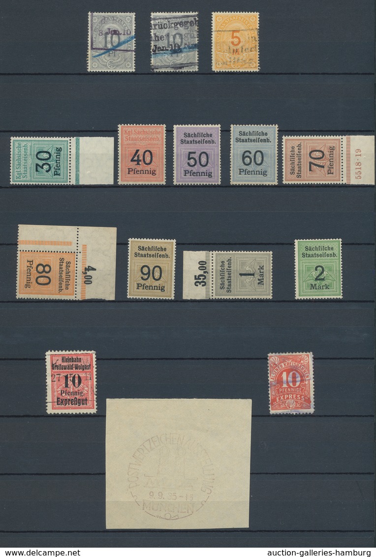 Fiskalmarken: 1890-1940 (ca.), Partie In Einem Steckalben Mit U.a. Einigen Privatpostmarken Von Hamb - Otros & Sin Clasificación