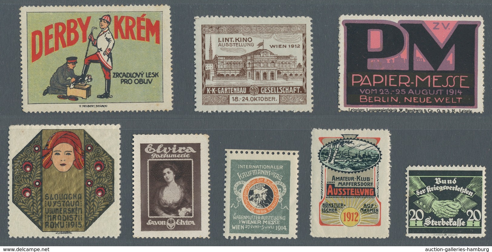 Vignetten: 1900-1935 (ca.), Partie Von über 130 Vignetten Mit U.a. Vielen Ausstellungs- Und Werbevig - Vignetten (Erinnophilie)