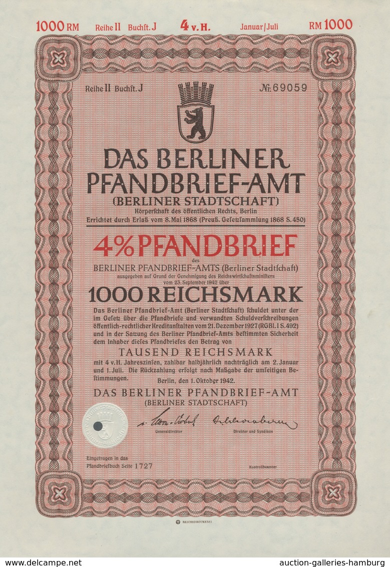 Alte Aktien / Wertpapiere: 1925-1942, Partie Von 36 überwiegend Verschiedenen Deutschen Pfandbriefen - Other & Unclassified