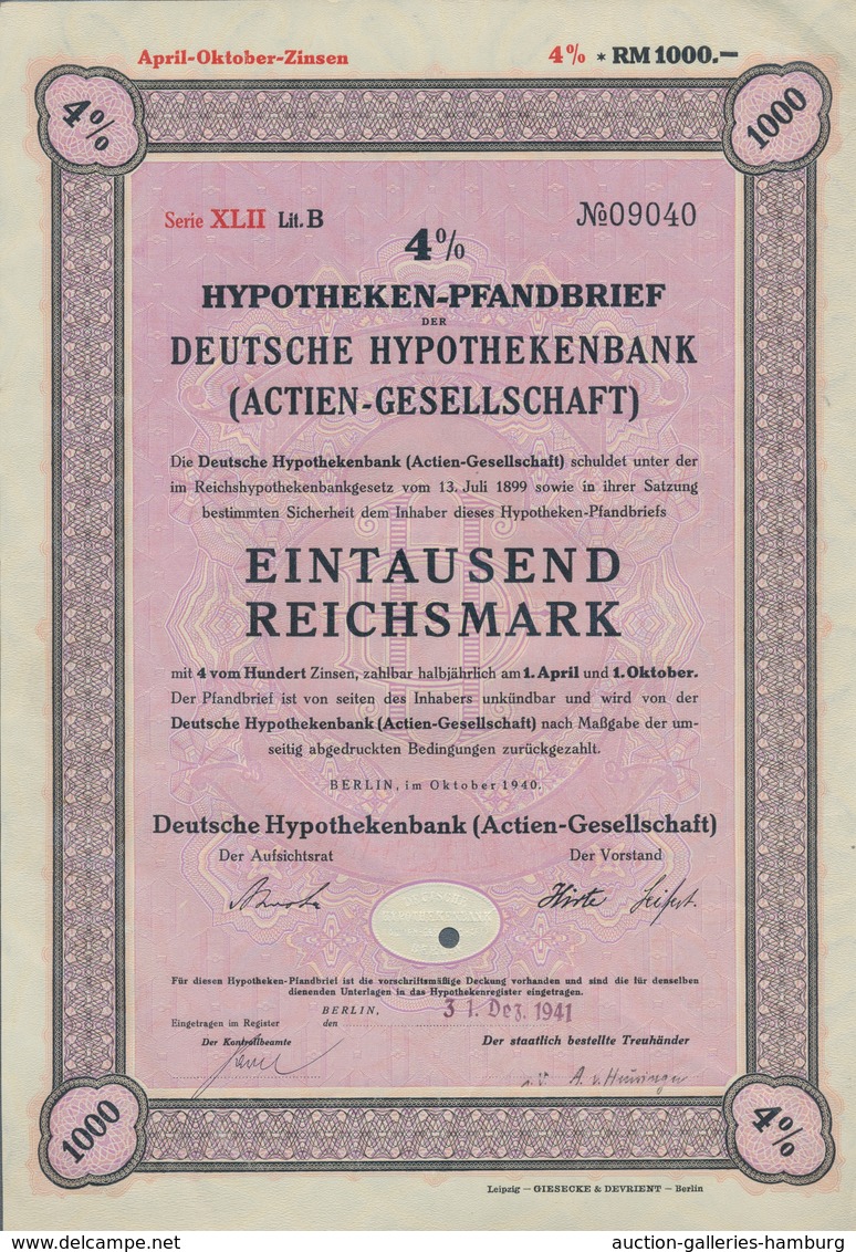 Alte Aktien / Wertpapiere: 1925-1942, Partie Von 36 überwiegend Verschiedenen Deutschen Pfandbriefen - Otros & Sin Clasificación