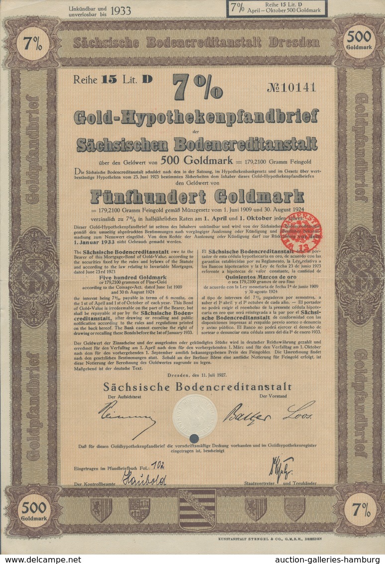 Alte Aktien / Wertpapiere: 1925-1942, Partie Von 36 überwiegend Verschiedenen Deutschen Pfandbriefen - Altri & Non Classificati