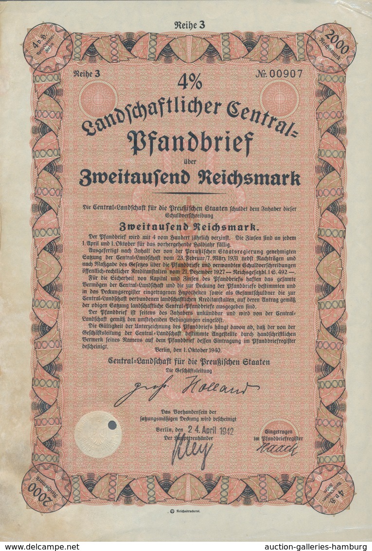 Alte Aktien / Wertpapiere: 1925-1942, Partie von 36 überwiegend verschiedenen deutschen Pfandbriefen