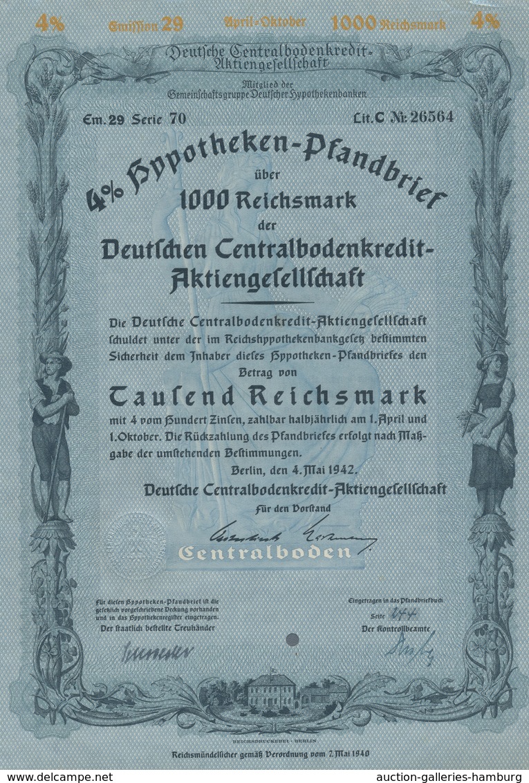 Alte Aktien / Wertpapiere: 1925-1942, Partie von 36 überwiegend verschiedenen deutschen Pfandbriefen
