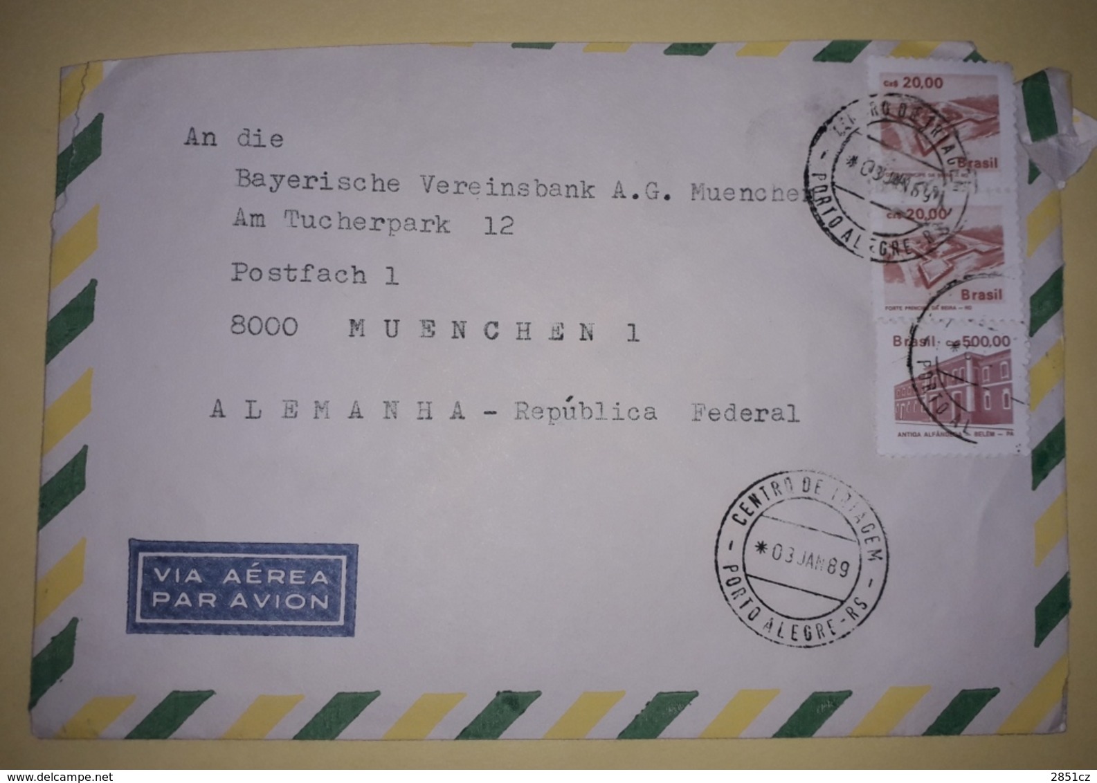 Letter - Porto Alegre-RS, 3.1.1989., Brazil - Other & Unclassified