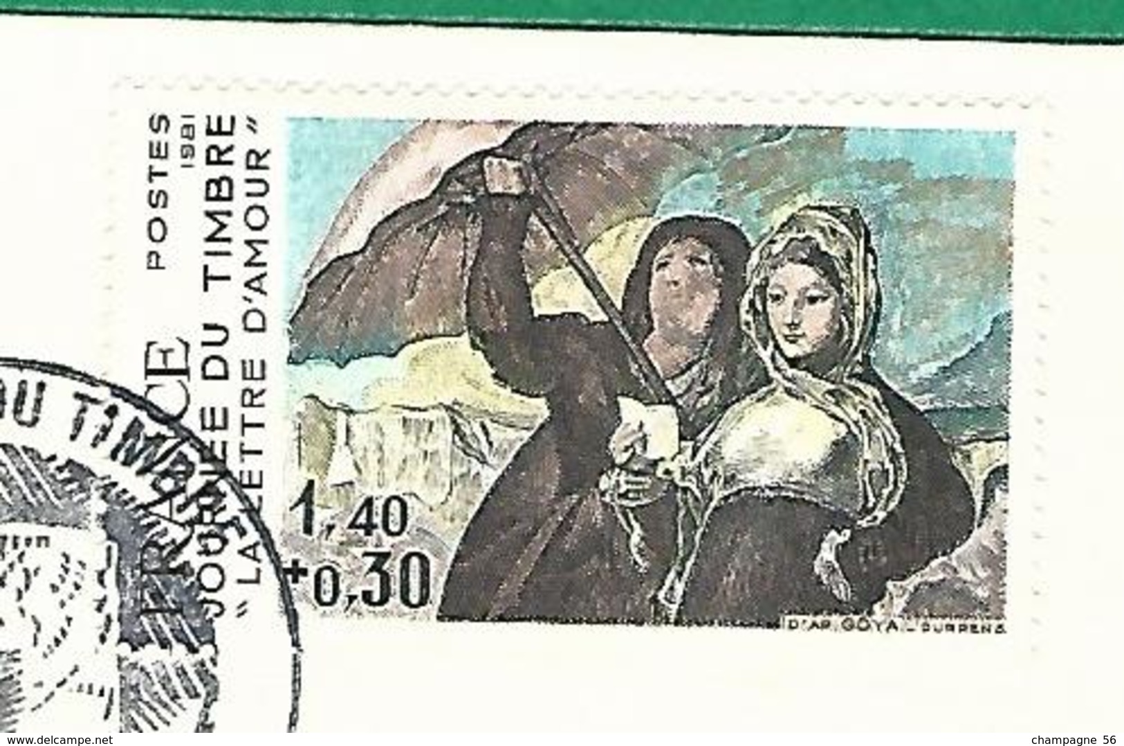 VARIÉTÉS 1981 N° 2124 FDC 7 MARS  1981 LA LETTRE D'AMOUR  OBLITÉRÉ NUANCE Y & T 5.00 € - Cartas & Documentos