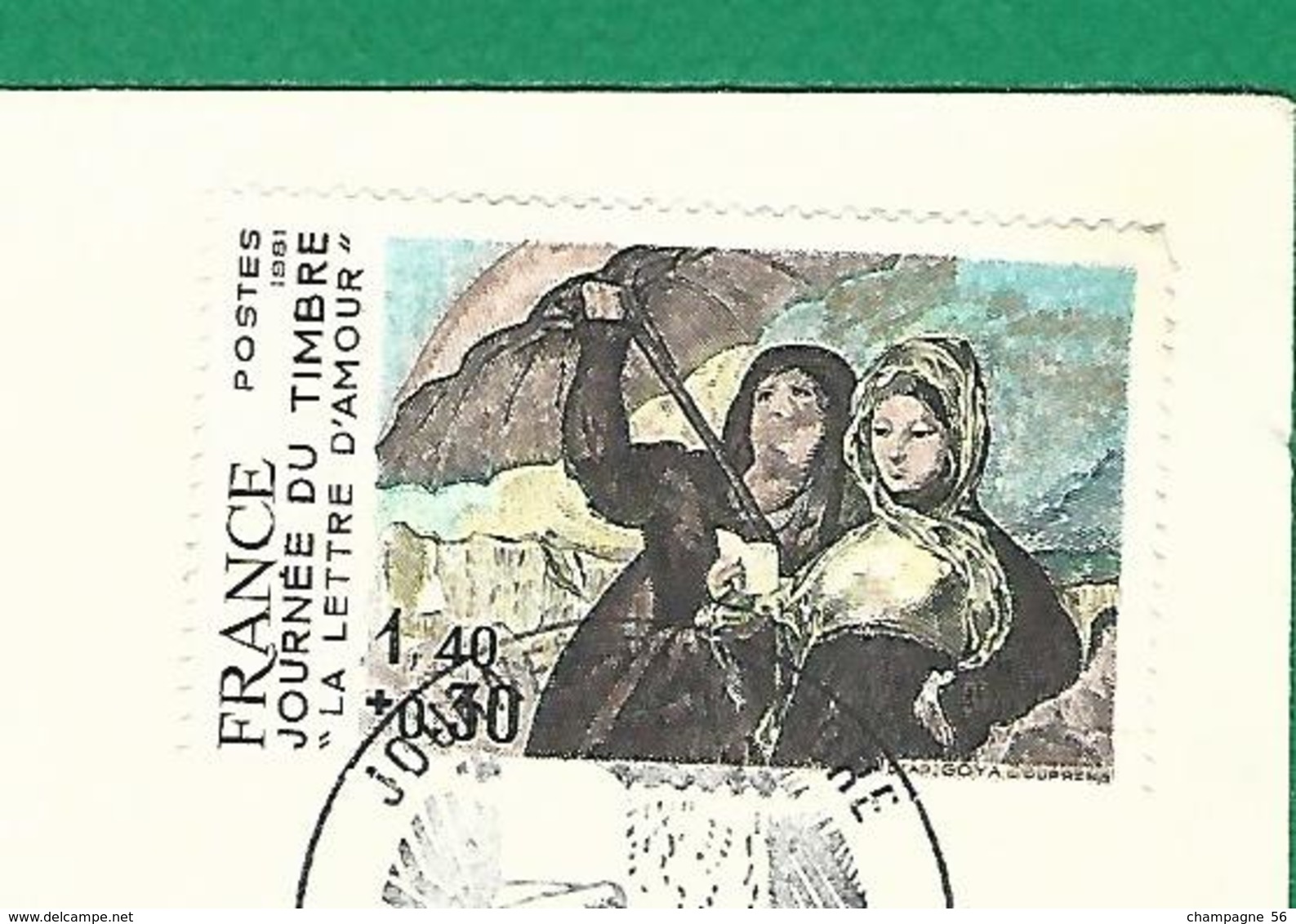 VARIÉTÉS 1981 N° 2124  FDC 7 MARS  1981 LA LETTRE D'AMOUR  OBLITÉRÉ NUANCE Y & T 5.00 € - Lettres & Documents