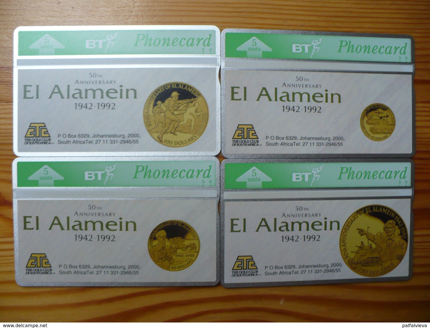 Phonecard Set United Kingdom, BT - El Alamein 2000 Ex - Coin, Military - BT Werbezwecke