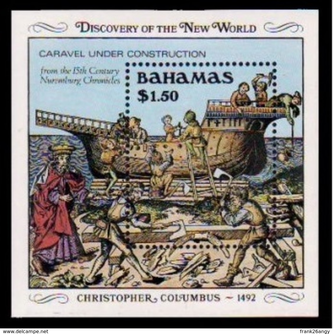 BAHAMAS - 1989, Discovery Of America S/s  Mi. B56 - Yv.  Serie Cpl. 1BF Nuovo** Gomma Integra - Bahamas (1973-...)