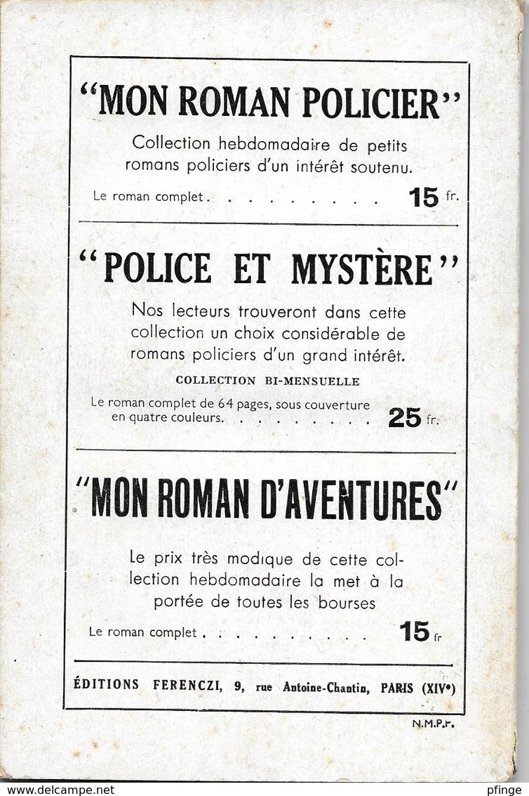 Prends Garde, La Môme !	 Par René Poupon - Le Verrou N°78 - Ferenczi - - (illustration : Sogny ) - Ferenczi