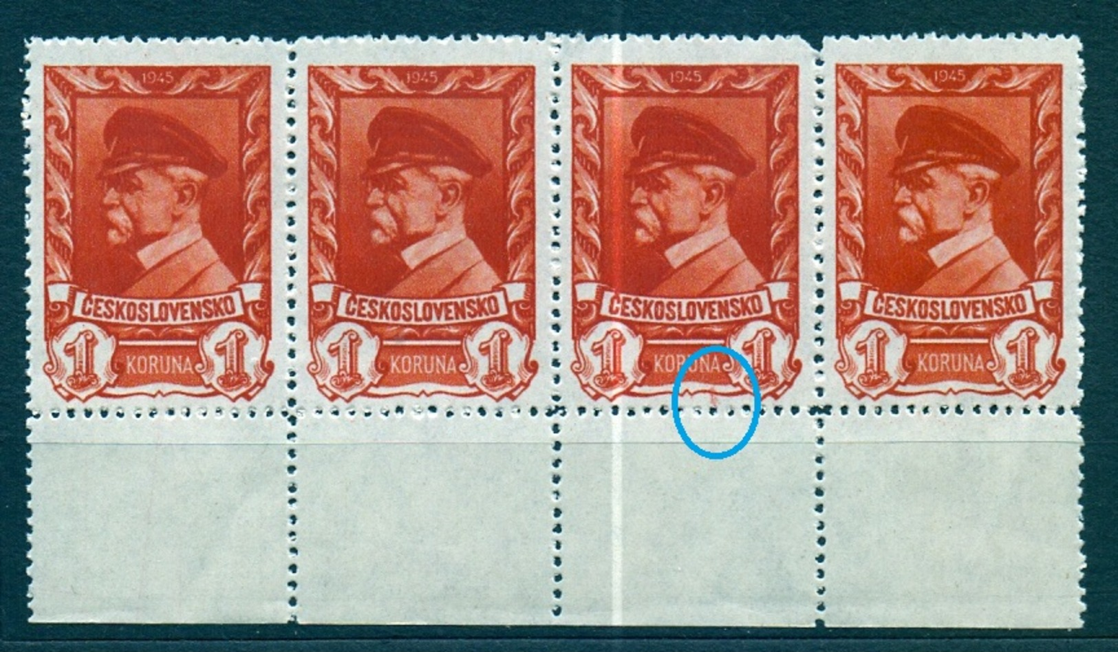 Michel: 437 ** MNH - Plate Law Nr: 99 - Abarten Und Kuriositäten