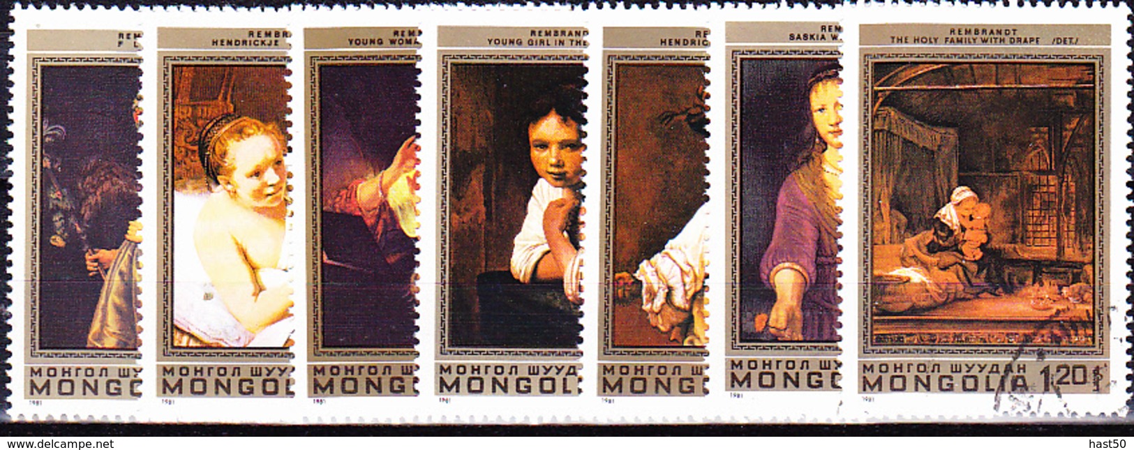 Mongolei - 375. Geburtstag Von Rembrandt (MiNr: 1398/404) 1981 - Gest Used Obl - Mongolia