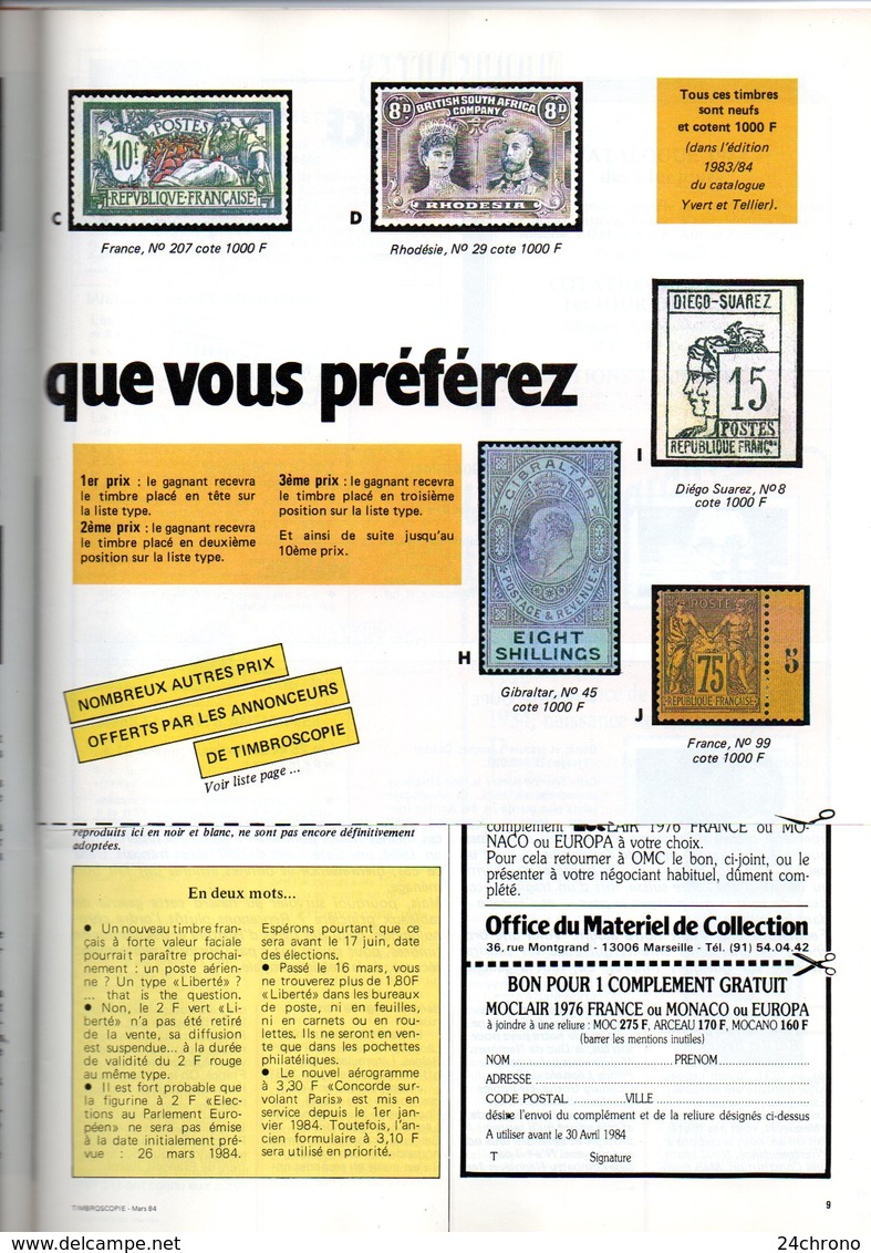 Magazine Timbroscopie, Le Magazine De La Philatelie Active N°1, Mars 1984 (20-351) - French