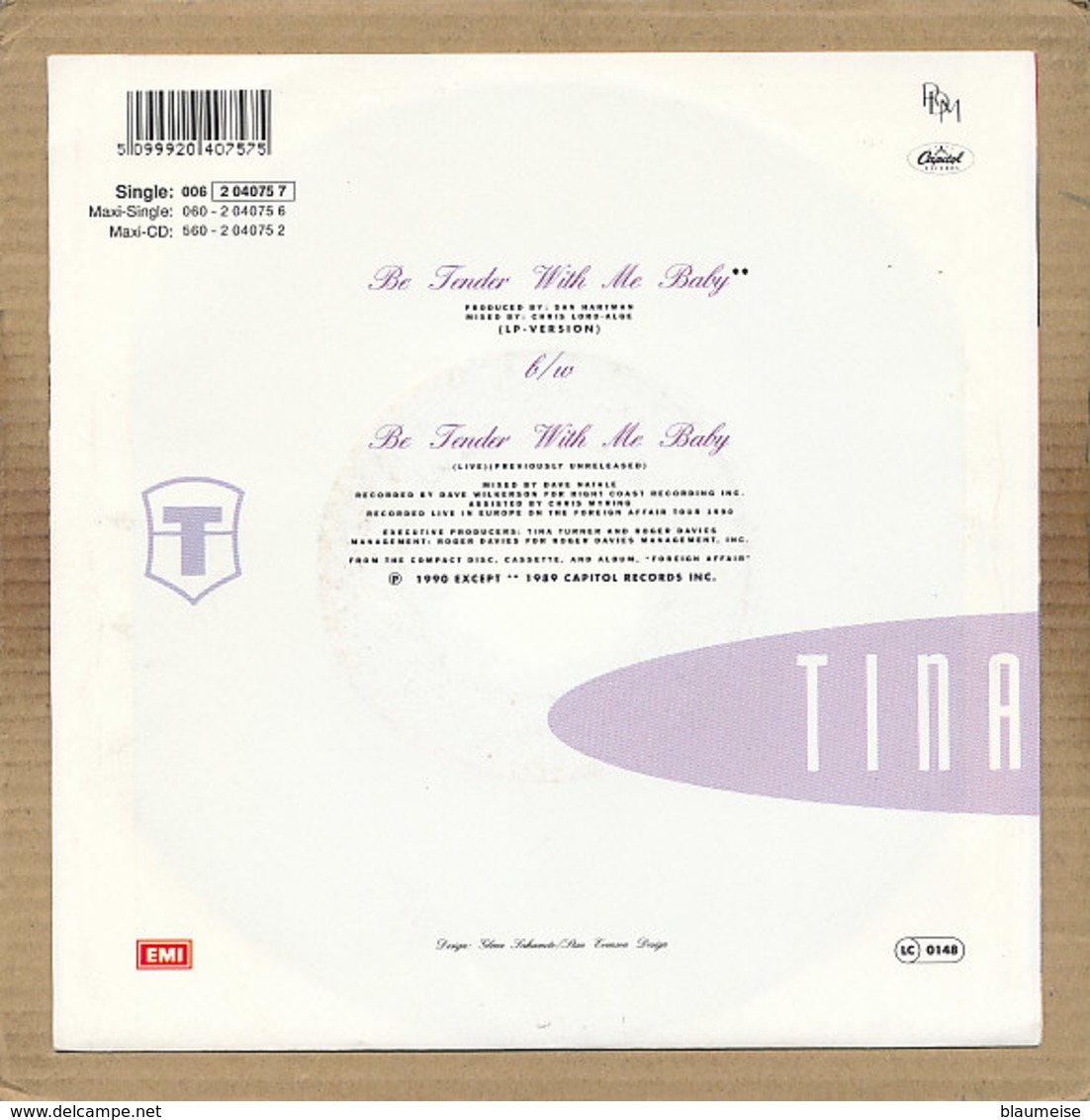 7" Single, Tina Turner - Be Tender With Me Baby - Disco, Pop