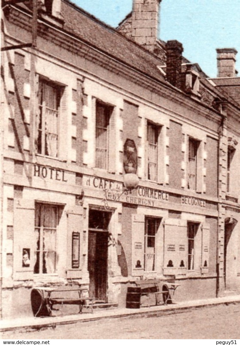 86. Saint-Gervais Les Trois Clochers. Place De La Liberté. Hôtel Et Café Du Commerce Chérigny. Biscottes Régime Boisseau - Saint Gervais Les Trois Clochers