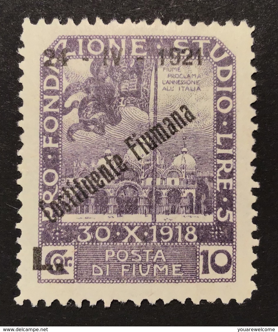 Fiume 1921 Sa. 175 Mint * = 320€, 10 L Costituente Fiumana, Very Fine (Croatia Kroatien Croatie Italy Italia Italie - Fiume