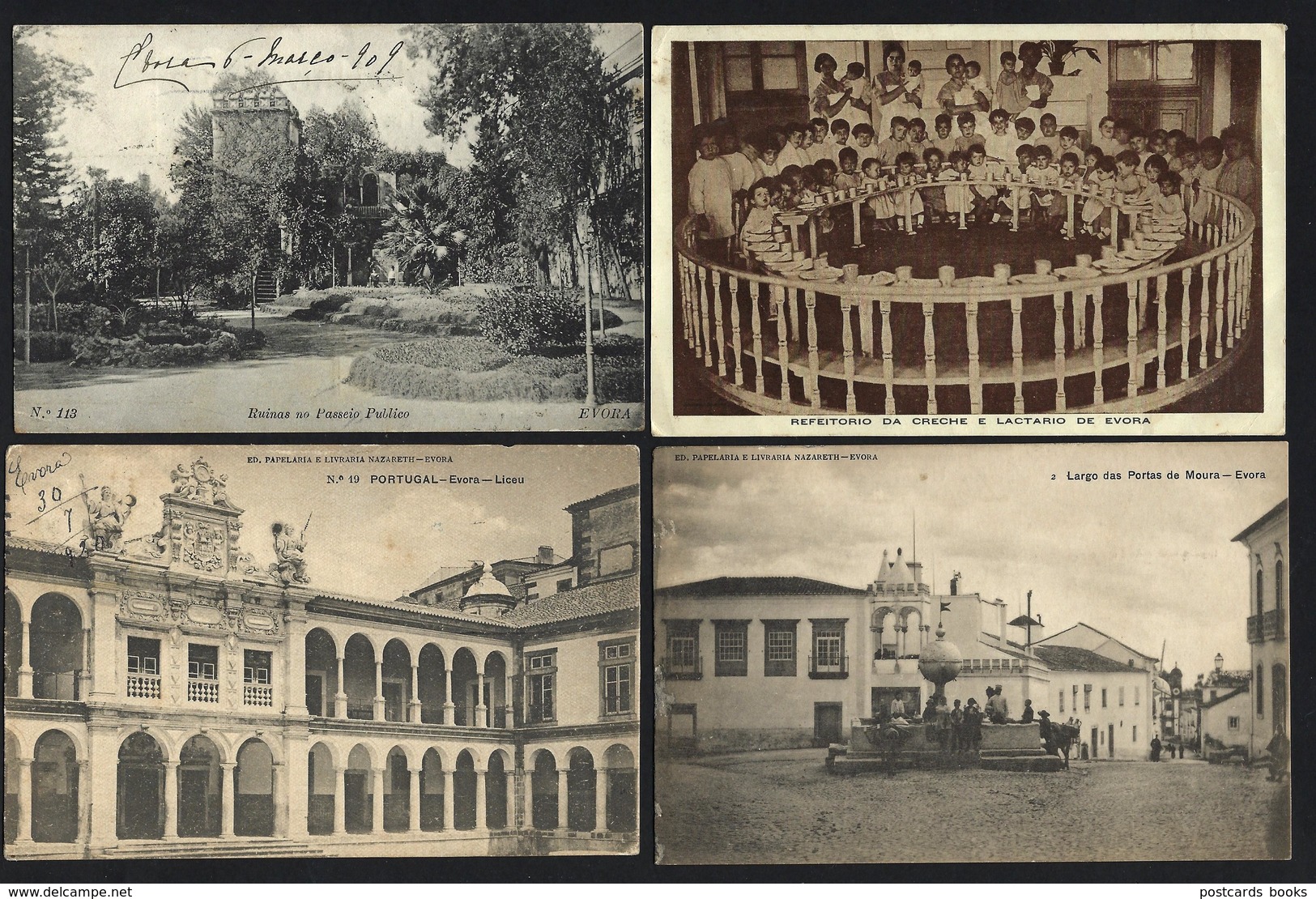 Conjunto De 4 Postais Antigos De EVORA. Set Of 4 Old Postcards PORTUGAL 1900s - Evora