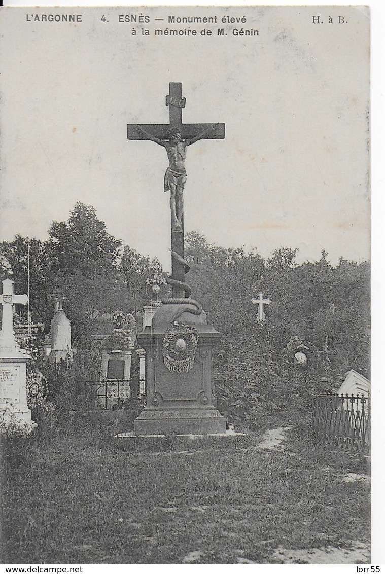 55 - ESNES - MONUMENT ELEVE A LA MEMOIRE DE M GENIN - Autres & Non Classés