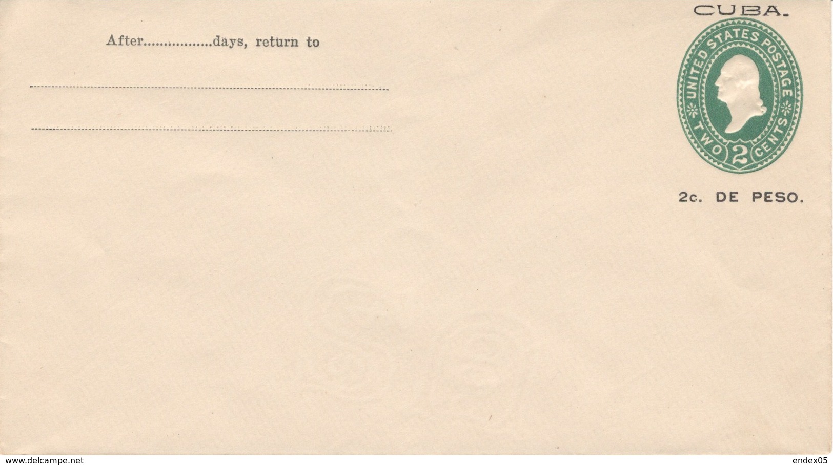 Cuba Occupation US Entier Stamped Envelope Scott #U3 2¢ - Lettres & Documents