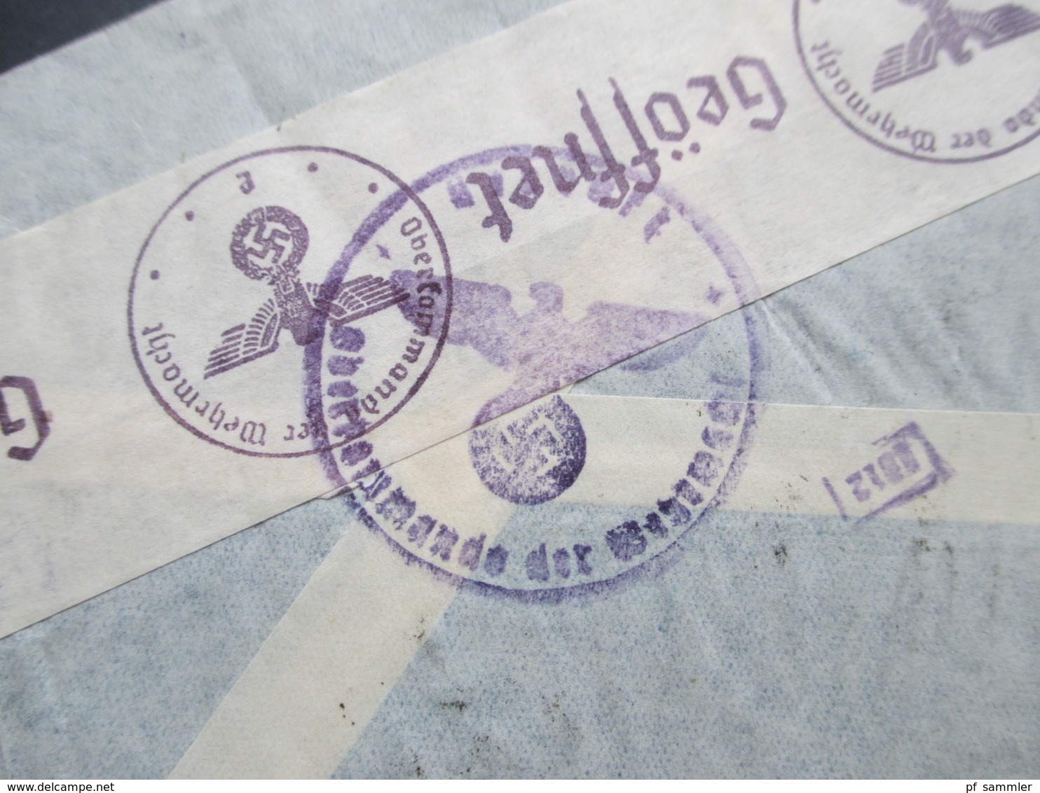 Argentinien 1940 Zensurpost Luftpost Via Condor Mit Mehrfachzensur Der Wehrmacht OKW Verschlussstreifen Geöffnet - Briefe U. Dokumente